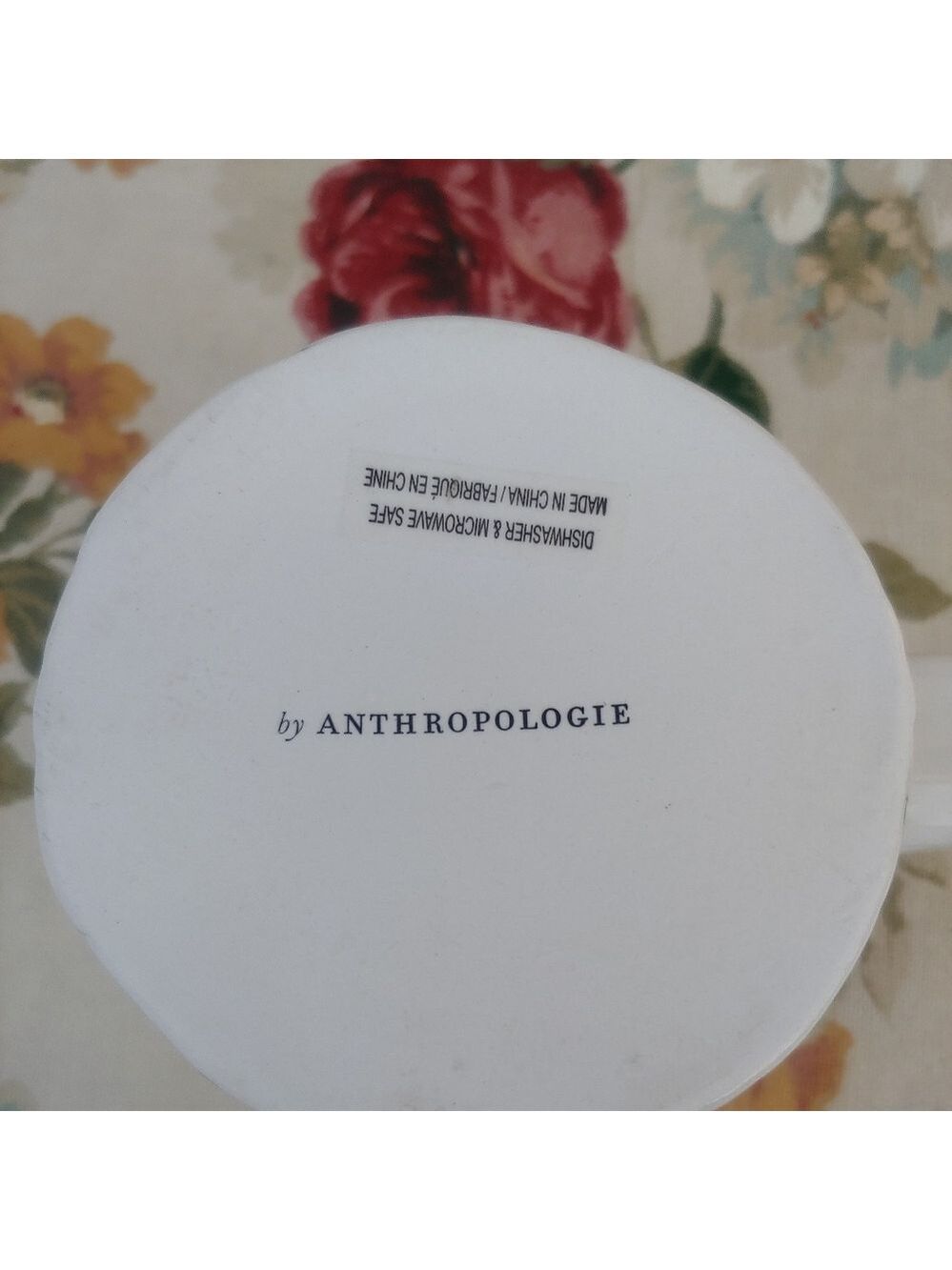 Anthropologie Dagny E Monogram Ceramic Mug with Handle Cream 14 oz - Picture 6 of 12